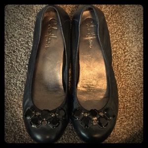Brand new Cole Haan black leather Nike air flats